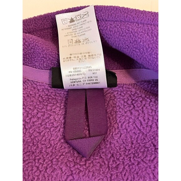 PATAGONIA Purple R2 Fuzzy Fleece Jacket Full Zip Polartec Thermal Pro Women's L - Picture 9 of 9